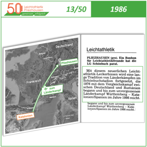 1986: Ausrichtung des Junioren Länderkampfs (13/50) 1986: Ausrichtung des Junioren Länderkampfs (13/50)