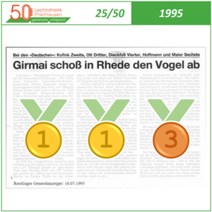 1995: Jugend-DM in Rhede: Zwei Mal Gold, ein Mal Bronze (25/50) 1995: Jugend-DM in Rhede: Zwei Mal Gold, ein Mal Bronze (25/50)