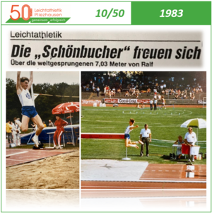 1983: Pliezhäuser Weitspringer einen Zentimeter vor dem späteren Europameister (10/50) 1983: Pliezhäuser Weitspringer einen Zentimeter vor dem späteren Europameister (10/50)